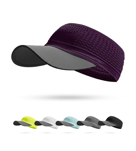 Lightweight&Breathable&4-Way Stretch Running Visor hat for Women Men, Portable Cool Sports hat for Spring Summer - color: Dark Purple