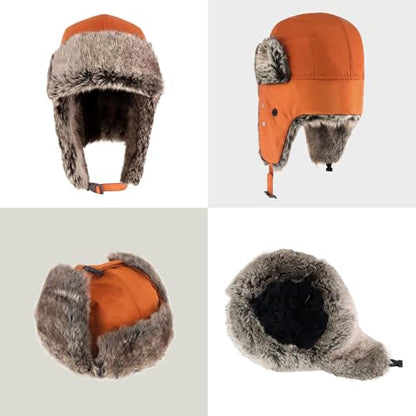 Waterproof Winter Trapper Ushanka Hat Ear Flap Chin Strap, Russian Style - color: Arctic (Tan)
