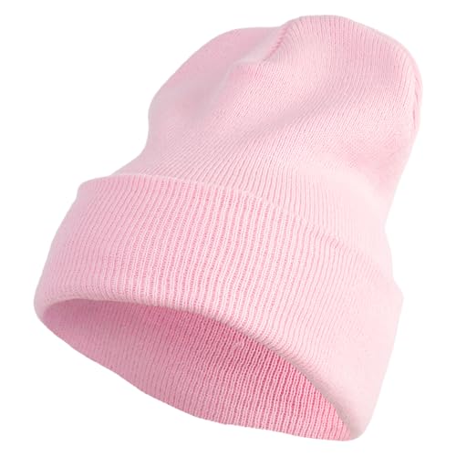 e4Hats.com 12 inch Cuffed Knit Long Beanie - color: Baby Pink