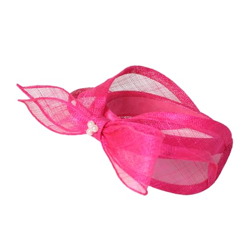 Women's Fascinators Hats Wedding Sinamay Headband Church Cocktail Dresses Headwear Tea Party Hat Accessories - color: A Rose