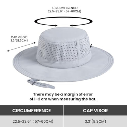 Men Breathable Adjustable Safari Boonie Hat - color: Light Gray