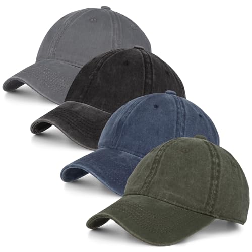 Washed Cotton Vintage Baseball Cap Sun Hats Men Women Smile Baseball Cap Adjustable Dad Golf Hat - color: L-black+grey+navyblue+armygreen