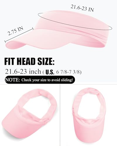 Cooling Sun Stretchy Visor Hat for Men Women,Soft Headband Visors - color: 1-pink