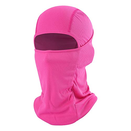 Balaclava Face Mask Adjustable Windproof UV Protection Hood - color: Rose