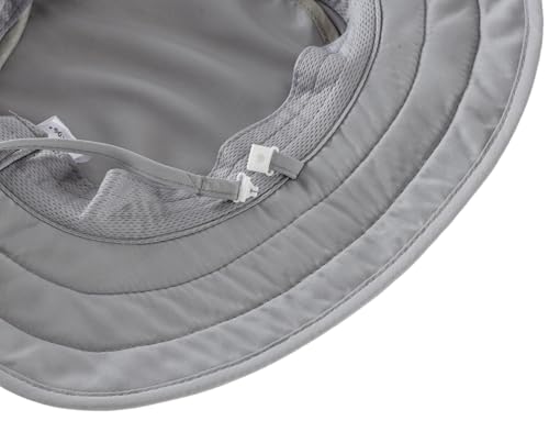 Connectyle Kids Foldable Wide Brim Sun Hat UPF 50+ Sun Protection Bucket Hats Breathable Summer Beach Hat for Boys Girls - color: Light Grey, size: Small