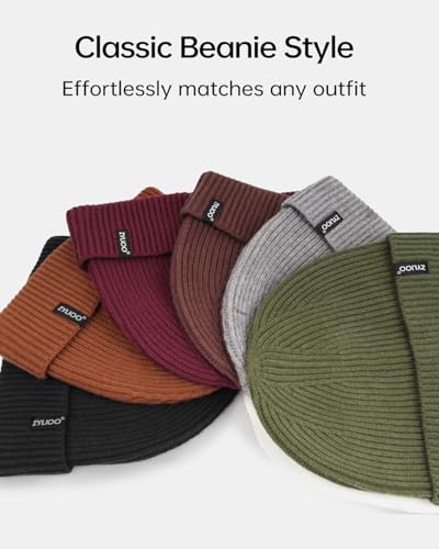 Zylioo XXL Beanie for Men,Big Head Winter Knit Hat,Stretch Warm Skull Cap - color: Brown, size: XX-Large-3X-Large