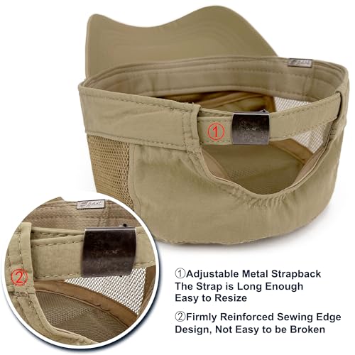 Loneshark Water Resistant Military Hat Quick Dry Cadet Cap Army Flat Top - color: Sport-logo-w-mesh-khaki