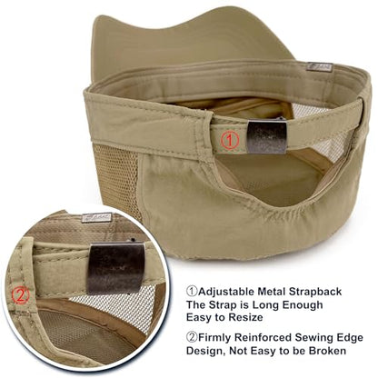 Loneshark Water Resistant Military Hat Quick Dry Cadet Cap Army Flat Top - color: Sport-logo-w-mesh-khaki