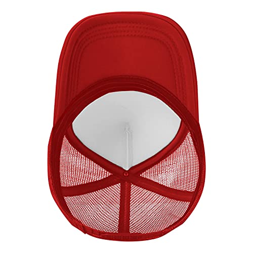 Mens Twisted Trucker Hat Mesh Snapback Adjustable Baseball Cap - color: Red