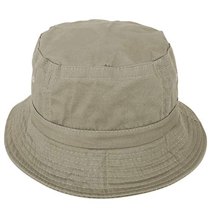 Armycrew Pigment Dyed Washed 100% Cotton Unisex Bucket Hat - color: Natural