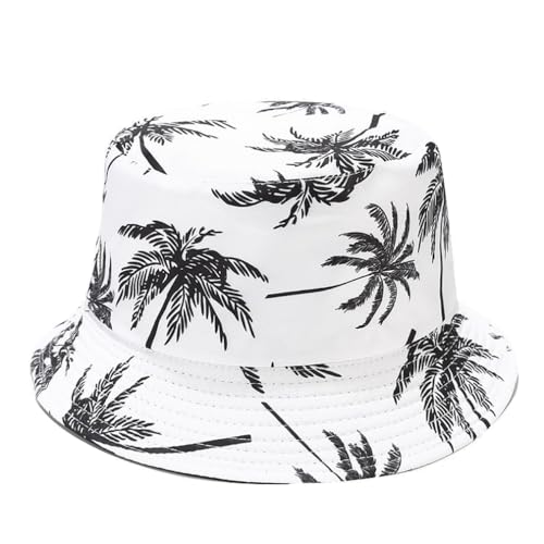 Quanhaigou Bucket Hats Unisex Summer Travel Beach Fisherman Cap for Men Women Teens - color: Black White Tree