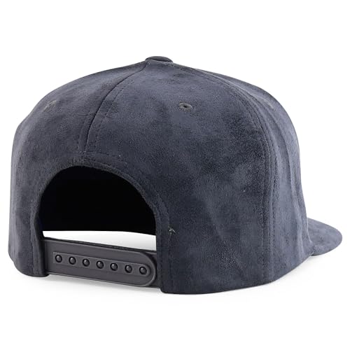 Trendy Apparel Shop Plain Suede Flat Bill Snapback Cap - color: Dark Grey