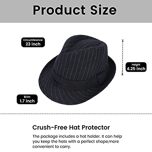 Unisex Fedora Hat Classic Trilby Hats Short Brim Panama Jazz Hat - color: Black