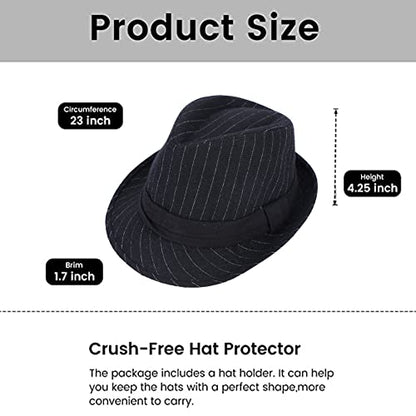 Unisex Fedora Hat Classic Trilby Hats Short Brim Panama Jazz Hat - color: Black