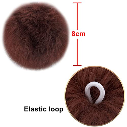 BQTQ 36 Pcs Faux Fur Pom Poms DIY Hat Pompom with Elastic Loop (Soft Color) - color: Soft color