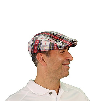 Plaid Flat Golf Cap- Newsboy Ivy Hat, Gatsby Flat Cap for Youth - Dress Stewart