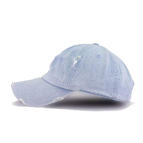 Watermelon Vintage Baseball Cap Embroidered Cotton Adjustable Distressed Dad Hat - color: Light Denim