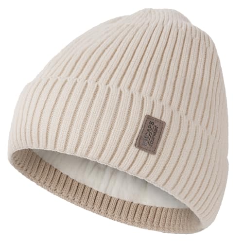 Wmcaps Winter Beanie for Men Women Fleece Lined Hat Warm Cuffed - color: White