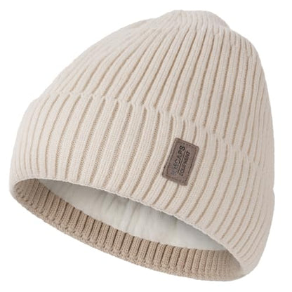 Wmcaps Winter Beanie for Men Women Fleece Lined Hat Warm Cuffed - color: White