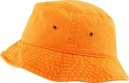 KBETHOS® 100% Cotton Washed Bucket Hat - color: Orange, size: Large-X-Large