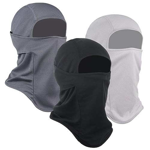 3 Pieces Balaclava Ski Mask -Winter Full Face Mask for Men Women Windproof Weather Outdoors Cover for Men Women Boys Girls - color: Black*darkgrey*lightgrey