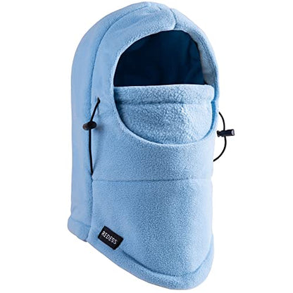 REDESS Winter Windproof Hat, Unisex Children Heavyweight Balaclava, Ski Mask with Thick Warm Fleece Face Cover - color: Light Blue
