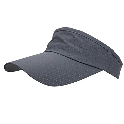 Mens Summer Quick-Dry Run Long Brim Empty Top Baseball Tennis Sun Hat Cap Visor - color: Dark Gray