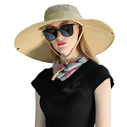 HUAMULAN Men Women 6" Wide Brim Sun Hat Summer Fishing Hats UV Protection - color: Hyp007-mise