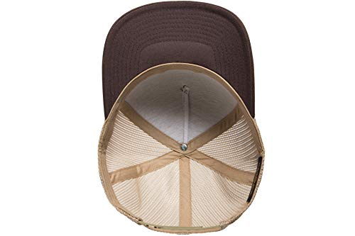 Yupoong Men's Yp Classics 5-Panel Retro Trucker Cap-2-tone - color: Brown/Khaki