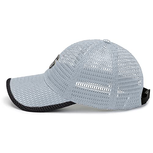 FASHIXD Baseball Cap for Men Summer Mesh Trucker Hats Breathable Running Hat Outdoor Sports Quick Dry Hat - color: Light Grey