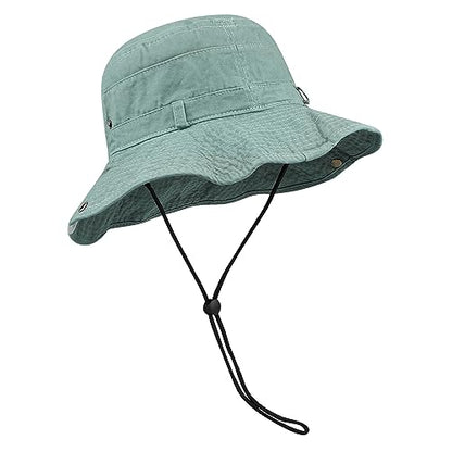 Clakllie Reversible Packable Boonie Fishing Hat UV Protection Sun Beach Hat - color: S-hjy6-green