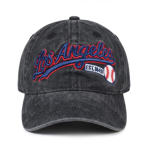 Baseball Cap Unstructured Classic Vintage Embroidered Ball Hat Men Women - color: Los-angeles