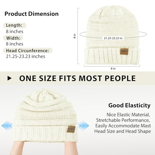 ZOORON Womens Winter Hat Slouchy Beanies for Women Cable Knit Beanie Hats - color: 1pack- Beige
