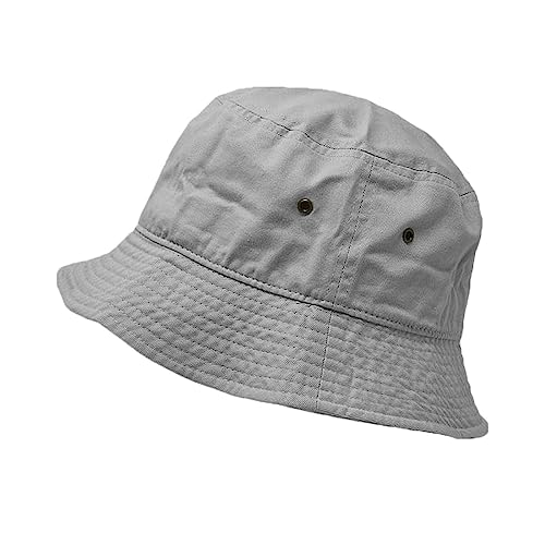 Glory Max Unisex Solid Color 100% Cotton Bucket Hat Small Brim Packable Travel Summer Beach Hat - color: Gray, size: Small-Medium