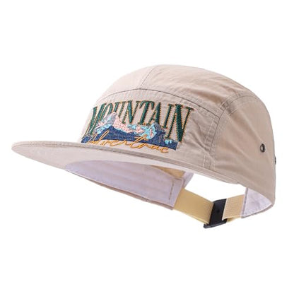 Quick Dry 5 Panel Hats for Men Waterproof Flat Brim Hat Lightweight 5-Panel Baseball Caps Casual Trucker Snapback Hat - color: Mg-pym2575-beige