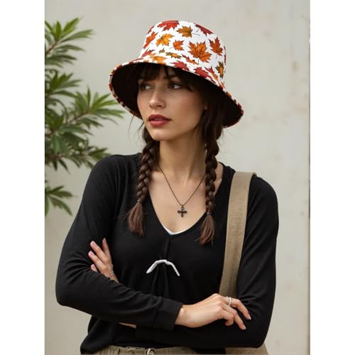 Bucket Hat for Men Women Funny Holiday Fishing Hat Cute Fisherman Cap - color: T-leaves