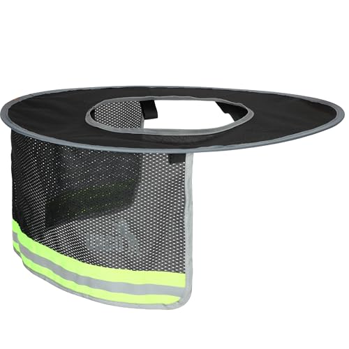 UNCO- Hard Hat Sun Shield, Full & Standard Brim Mesh Sunshade High Visibility Reflective, - color: Blue and Black, size: 2 Pack