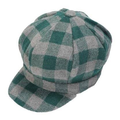 ZLYC Women Classic Newsboy Cap Visor 8 Panel Gatsby Cabbie Paperboy Hat - color: Plaid Green