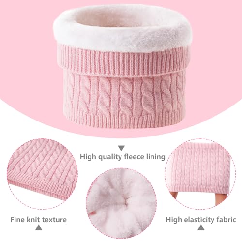 3Pcs Winter Women Beanie Hat Scarf and Touch Screen Gloves Sets Girls Classic Knit Warm Chunky Fleece Lined Cable Cap - color: Beige