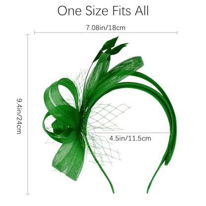 Fascinators Hats for Women, Fascinator Headband Tea Party Hat - color: Green