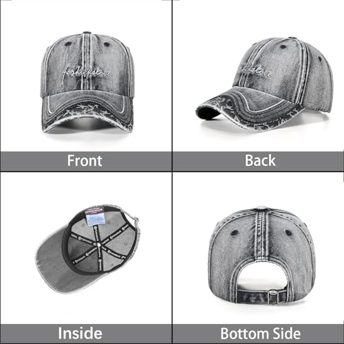 Baseball Cap for Women Men - Adjustable Size Hat - color: Fk87 Denim Black
