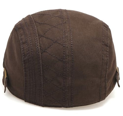 Initlove Mens Newsboy Cap Cotton Ivy Hat Beret Hats for Driving - color: A Coffee