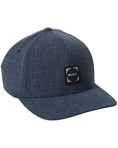 RVCA Men's Flexfit Curved Brim Fitted Hat - color: Rvca Flexfit/Navy Heather, size: Small-Medium