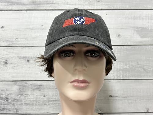 America State City Flag Hats - color: Tennesse Flag (Washed Black)