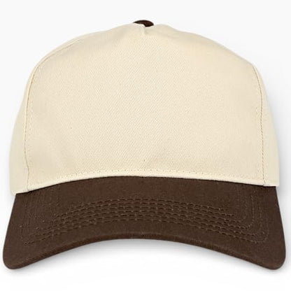 E BY ELIDAN Two Tone A-Frame Trucker Hat, 5-Panel Blank Baseball Snapback - color: Stone Brown