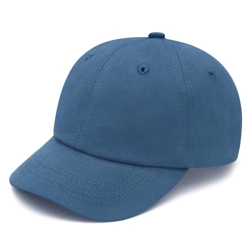 qikqik Baby Baseball Cap Toddler Baseball Hat Baby Ball Cap Toddler Hats for Boys Girls Cotton Infant Caps Kids Trucker Hat - color: Dark Denim Blue, size: 2-6 Years