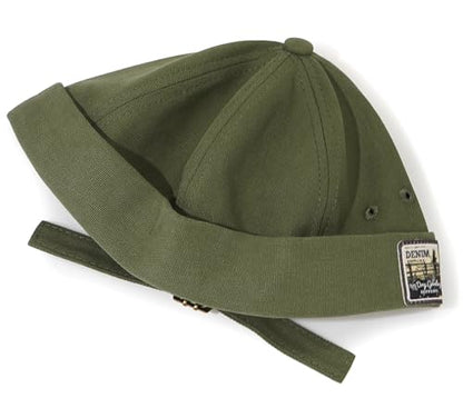 Glamorstar Dome Brimless Hats for Women Men Sailor Docker Beanie Cap Hip Hop Hats - color: Green D