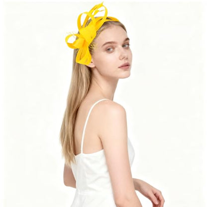 Fascinators Hats for Women, Fascinator Headband Tea Party Hat - color: Yellow