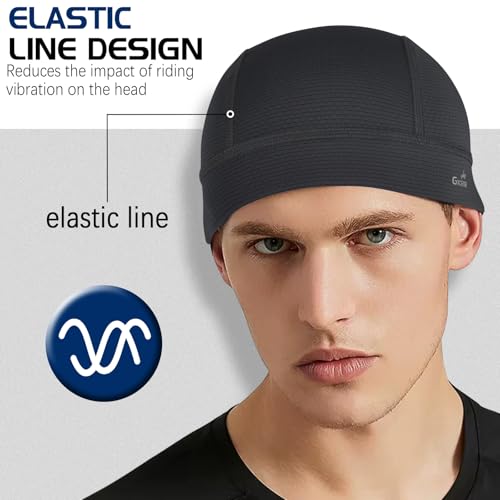GXCROR Cooling Skull Cap Helmet Liner for Men Women, Moisture Wicking Cycling Cap - color: Black*1