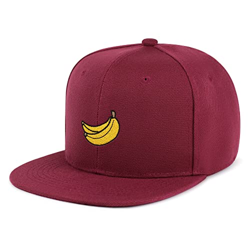 JPAK Banana Fruit Hip-Hop Snapback Hat Embroidered Baseball Cap Monkey - color: 11. Maroon